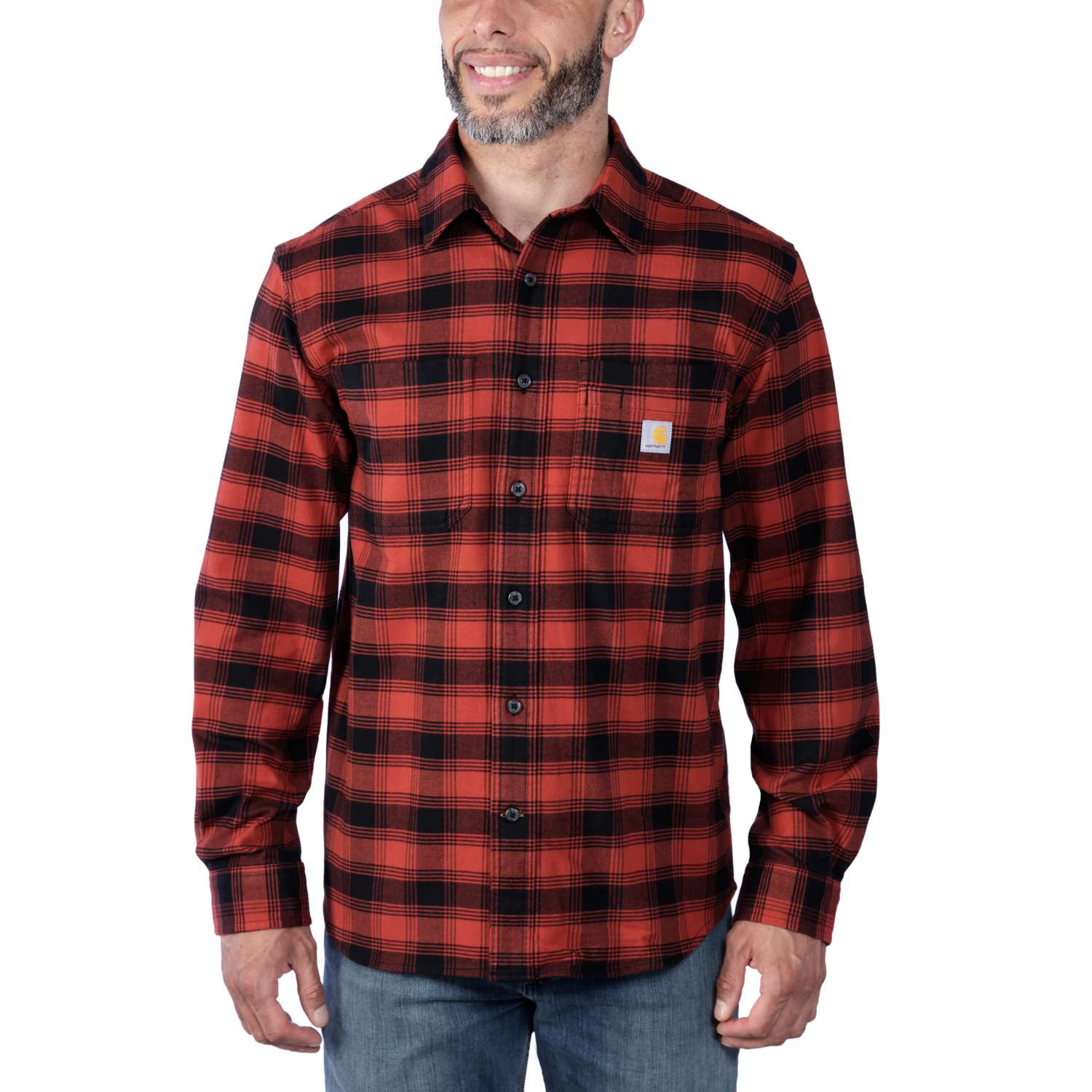 Rugged Flex™ Relaxed Fit Midweight Flannel Long-Sleeve Plaid Shirt - Vue 3