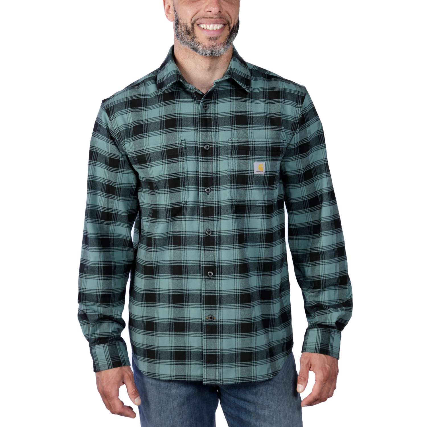Rugged Flex™ Relaxed Fit Midweight Flannel Long-Sleeve Plaid Shirt - Vue 2