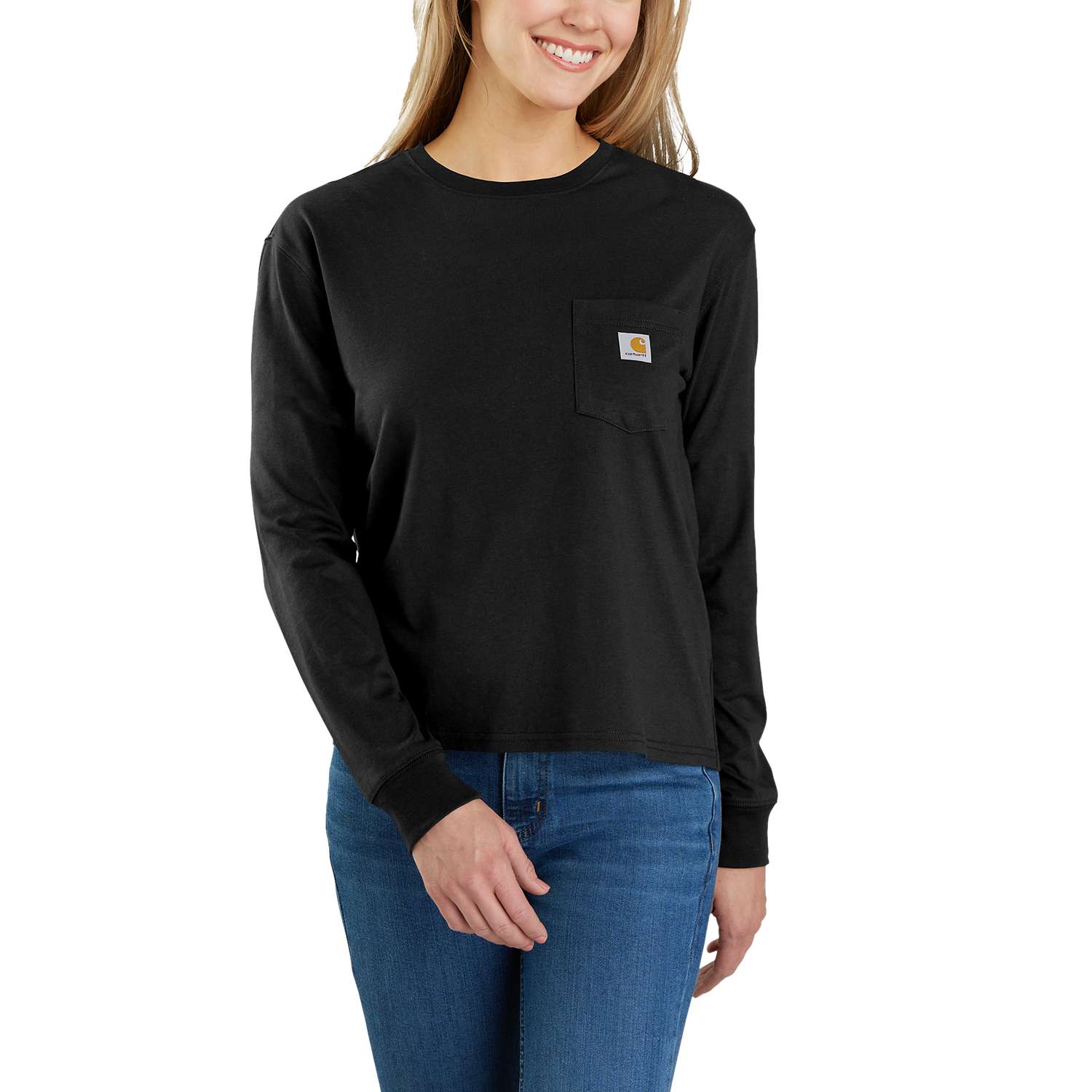 Relaxed Fit Lightweight Long-Sleeve Pocket T-Shirt - Vue 2