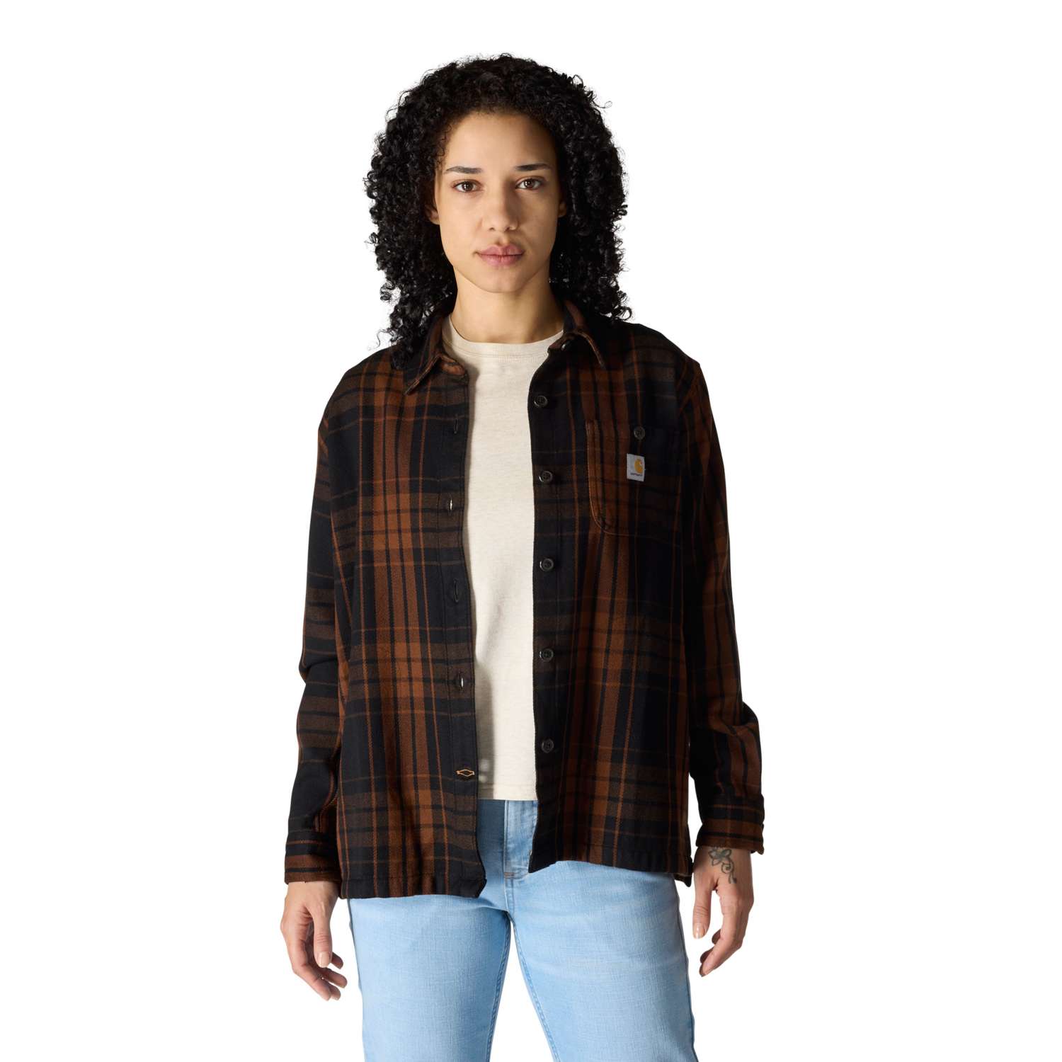 TENCEL™ Fiber Series Loose Fit Twill Plaid Shirt - Vue 2