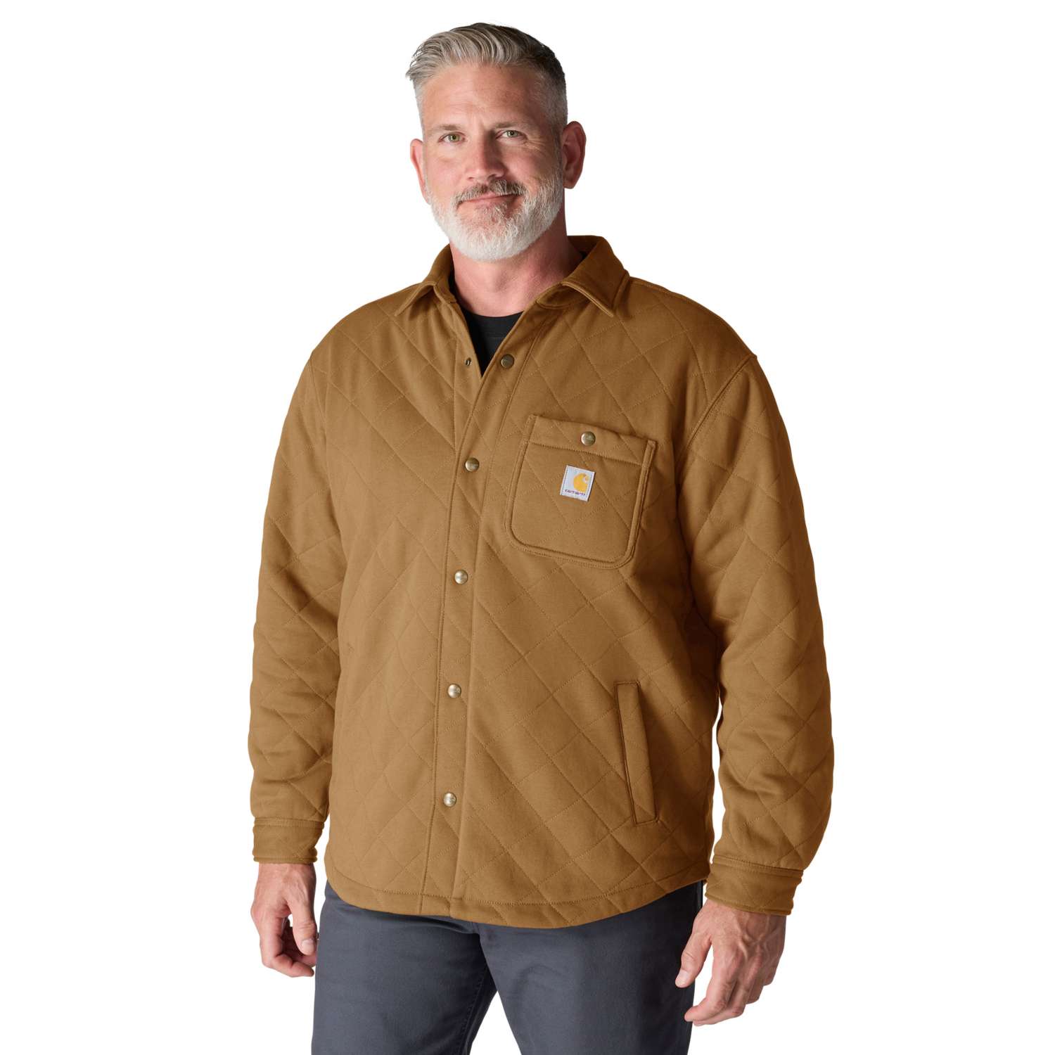 Rain Defender™ Loose Fit Heavyweight Quilted Snap Front Shirt Jac - Vue 2