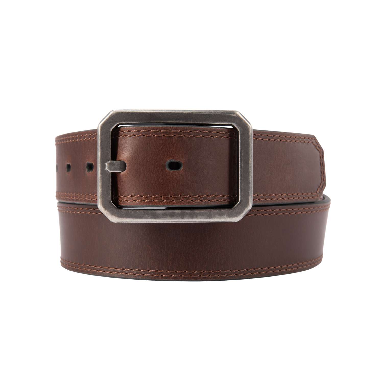 Leather Reversible Center Bar Buckle Belt